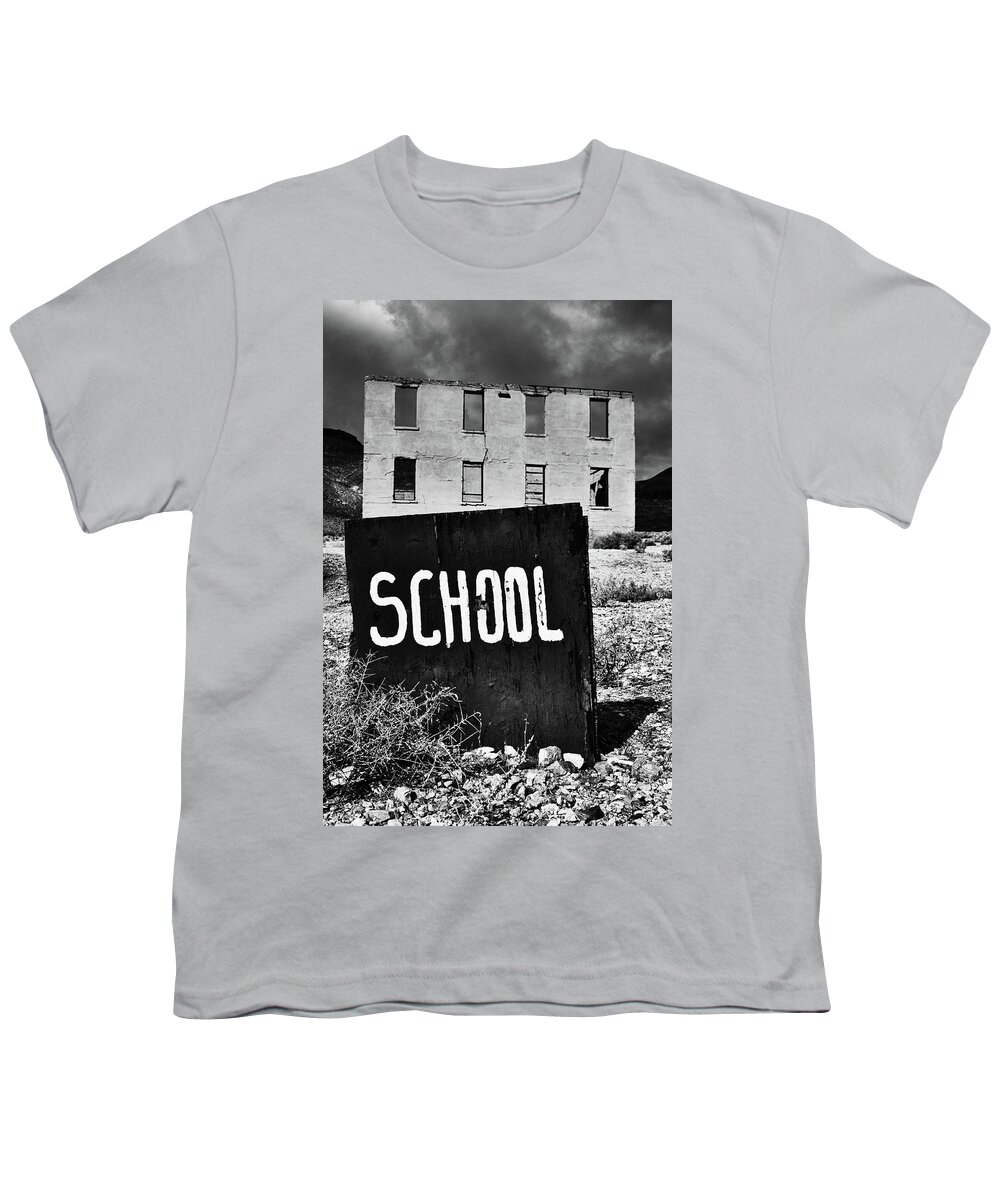 Death Valley National Park Youth T-Shirt featuring the photograph Rhyolite Ghost Town School by Kyle Hanson
