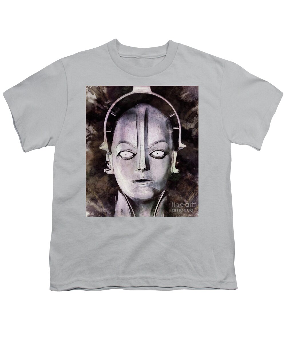 Metropolis Youth T-Shirt featuring the digital art Robot From Metropolis by Esoterica Art Agency