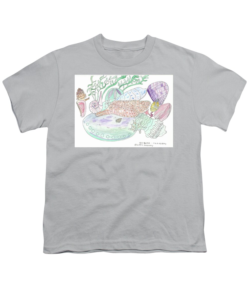 Seaweed Youth T-Shirt featuring the painting Sea Cluster by Helen Holden-Gladsky