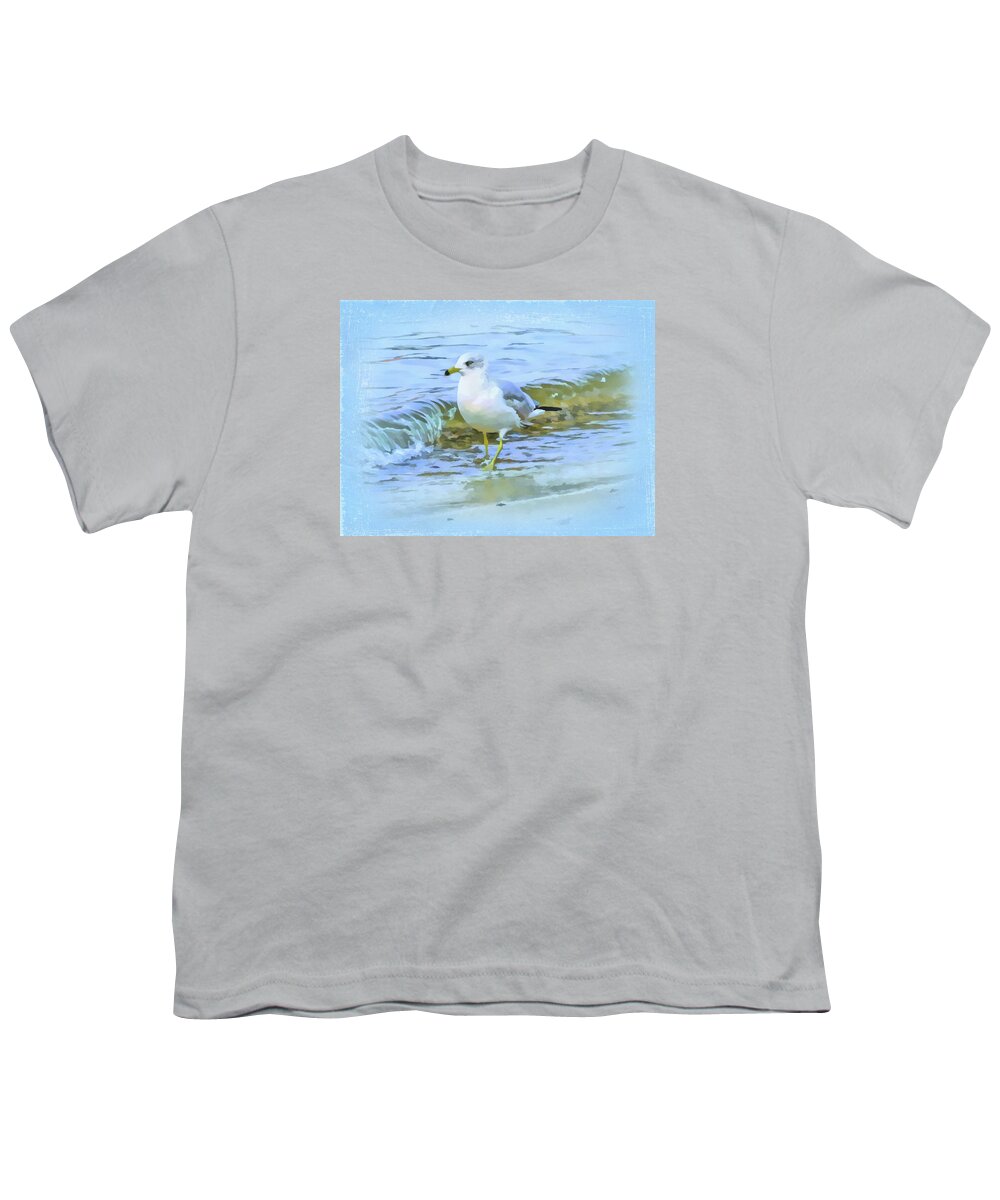 Animals Youth T-Shirt featuring the digital art Seagull by Nina Bradica