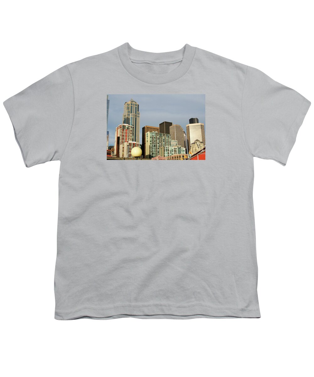 Seattle Youth T-Shirt featuring the photograph Seattle Waterfront by Art Block Collections