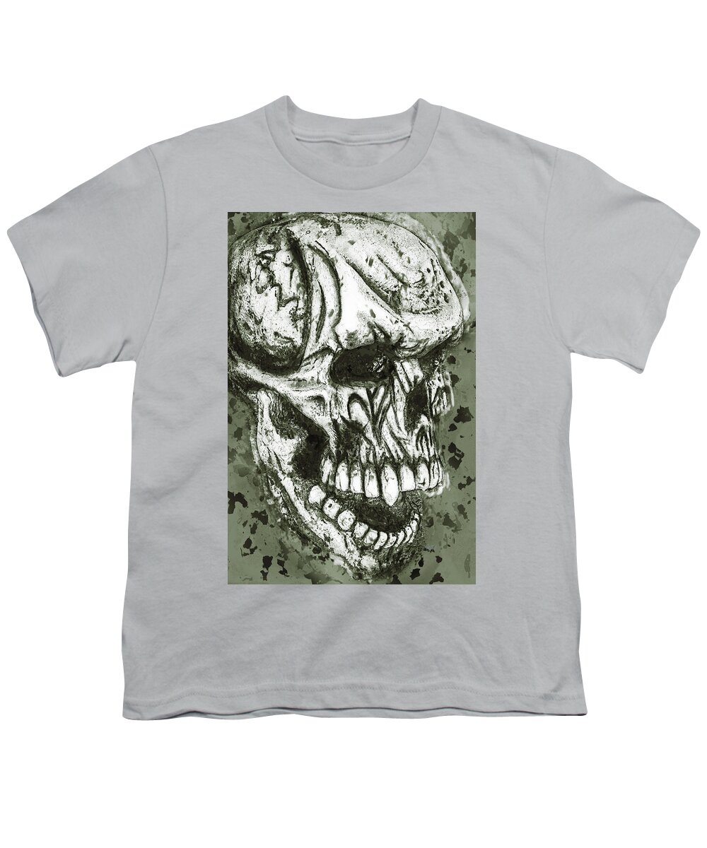Halloween Youth T-Shirt featuring the photograph Skully by Pamela Williams
