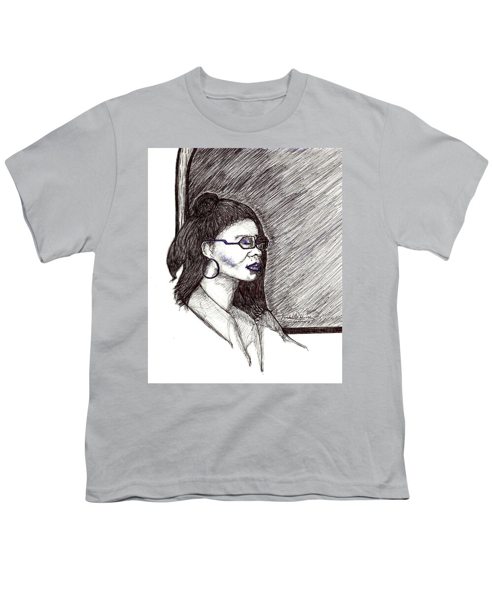 Girl Youth T-Shirt featuring the drawing Sleeping Beauty by Michelle Gilmore