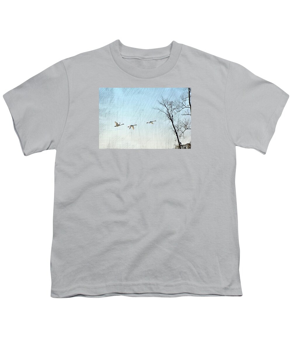 Geese Youth T-Shirt featuring the photograph Snow Geese in Flight by Marty Koch