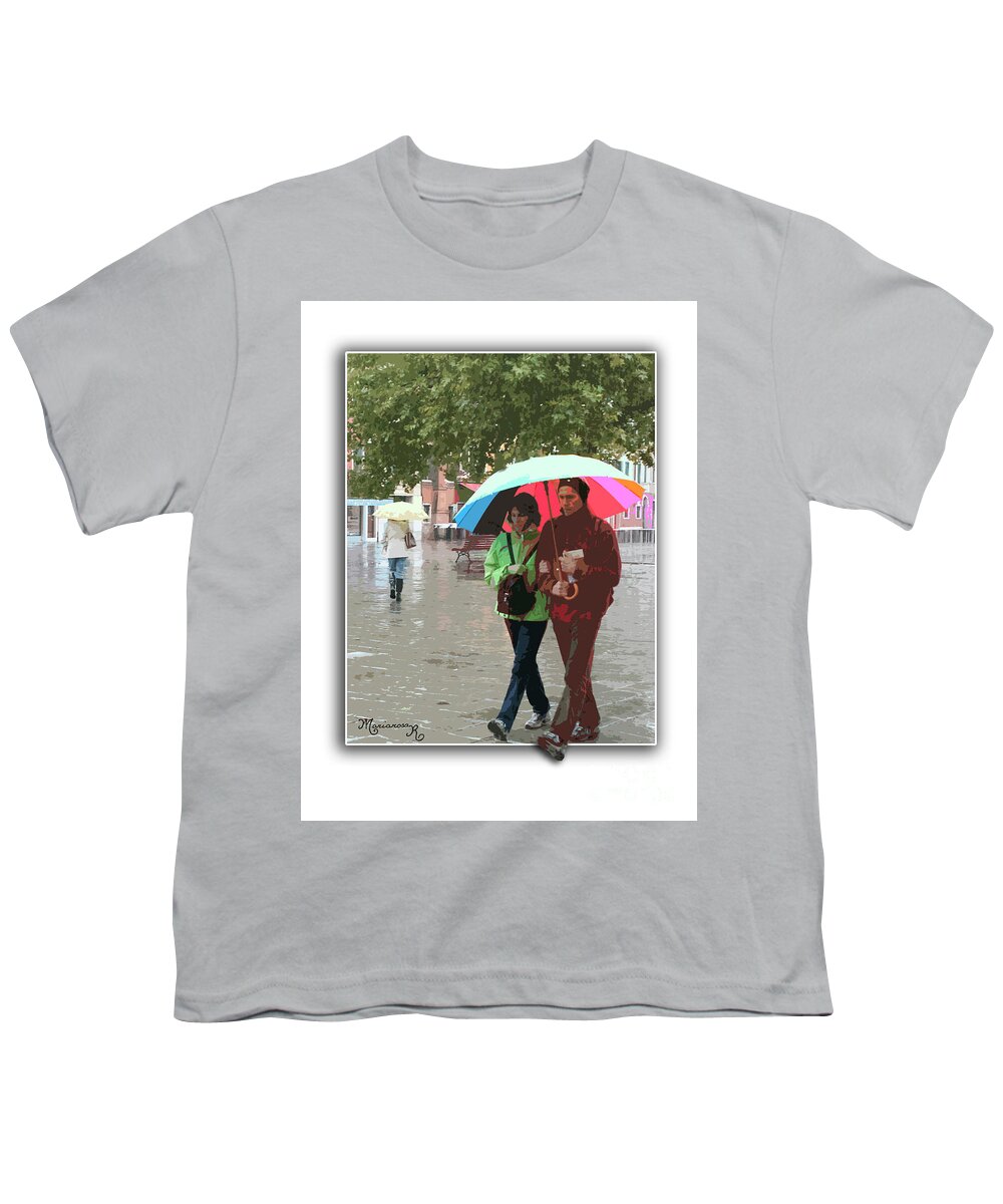 People Youth T-Shirt featuring the photograph Stepping Out of Their Comfort Zone by Mariarosa Rockefeller