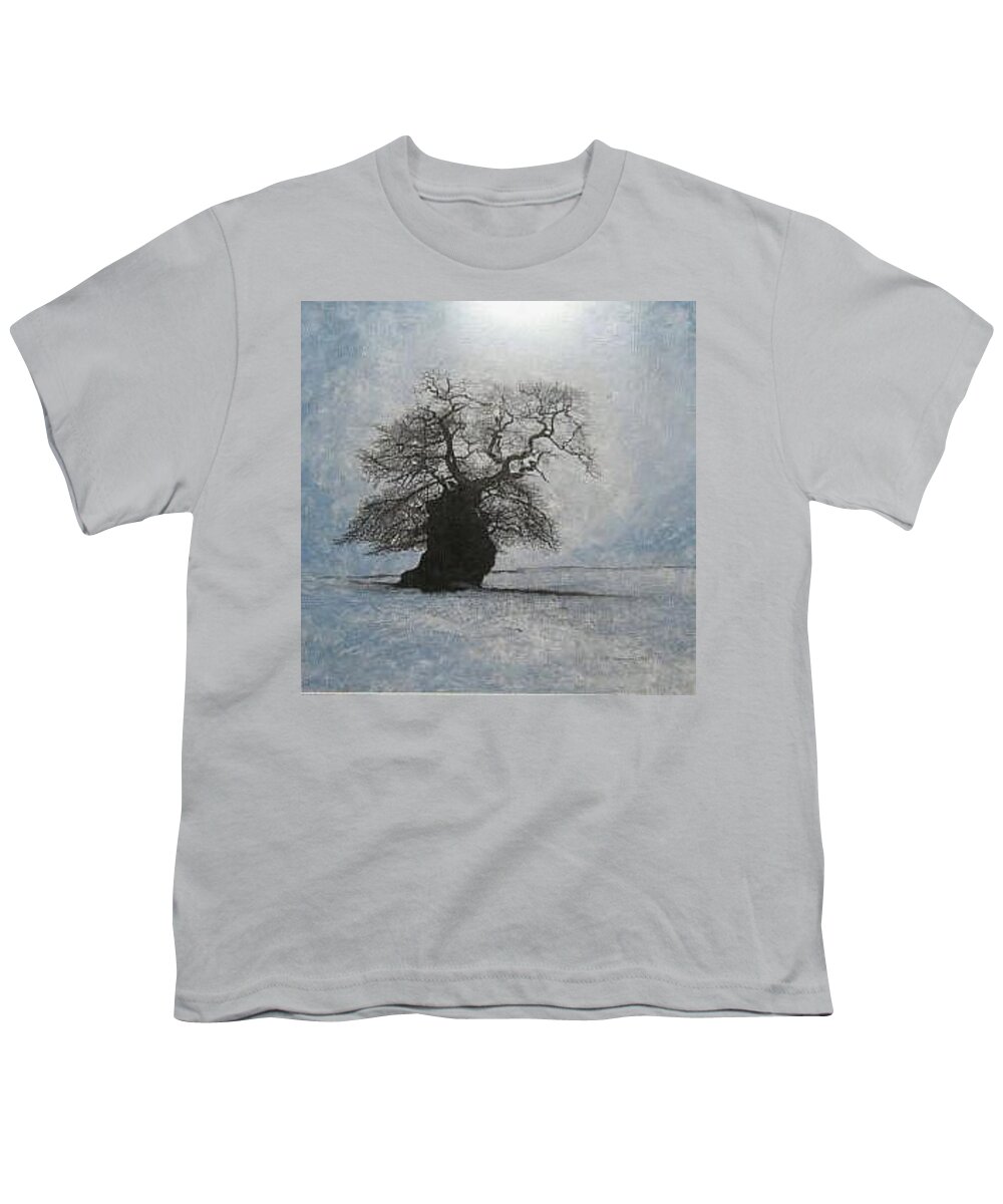 Silhouette Youth T-Shirt featuring the painting Stilton Silhouette by Leah Tomaino