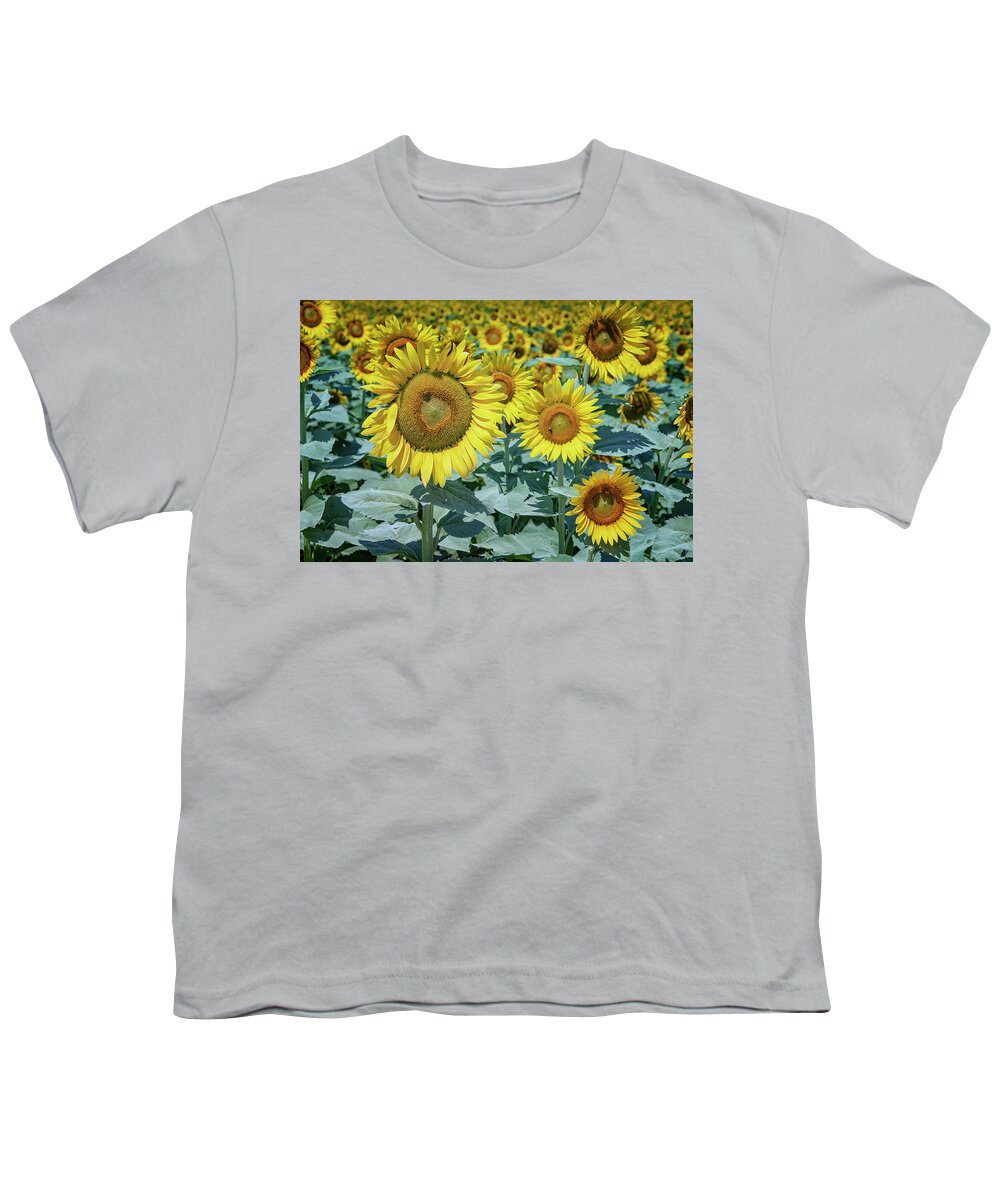 Garden Youth T-Shirt featuring the photograph Sunflowers Weldon Spring MO GRK8252_07142018 by Greg Kluempers