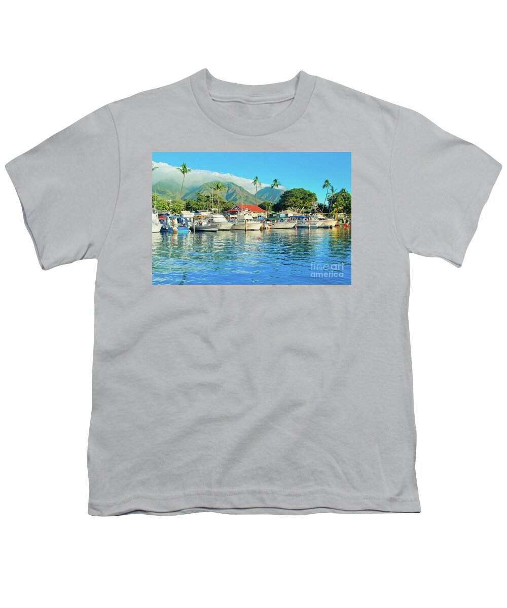 Lahaina Harbour Youth T-Shirt featuring the photograph Sunset on the Marina Lahaina Harbour Maui Hawaii by Sharon Mau