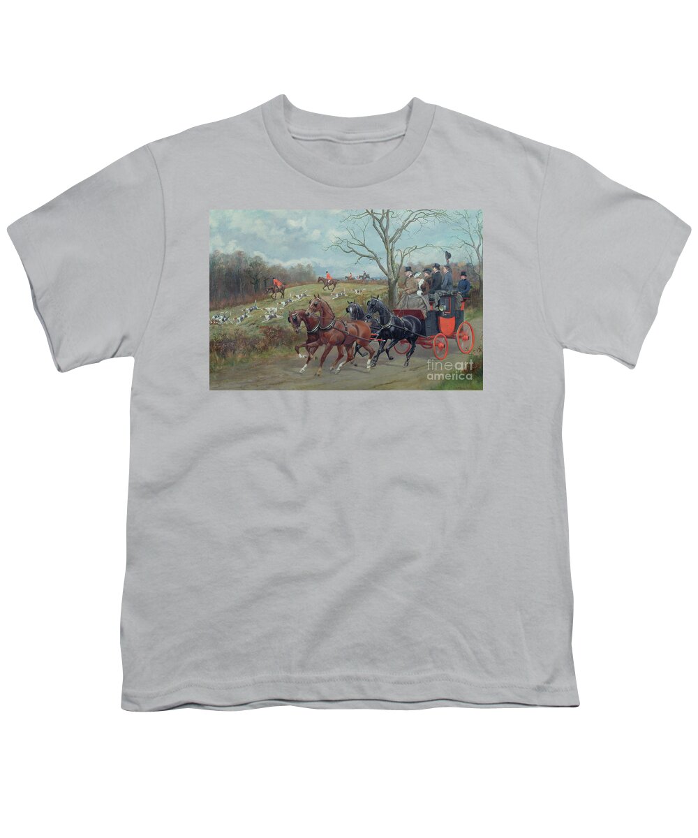 Hunting Youth T-Shirt featuring the painting The Kill by George Derville Rowlandson