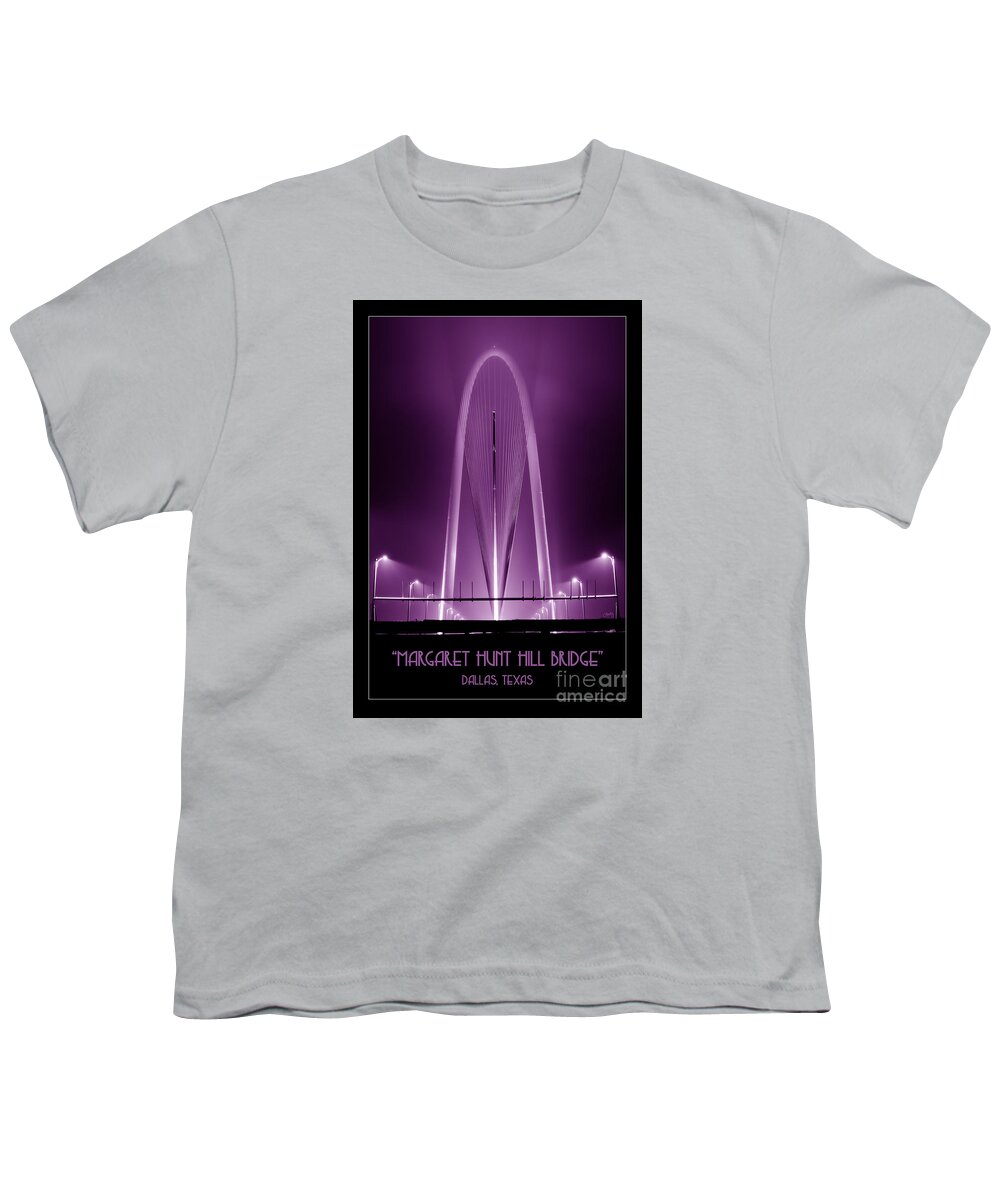 Margaret Hunt Hill Youth T-Shirt featuring the photograph The Margaret Hunt Hill Bridge in Purple by Imagery by Charly