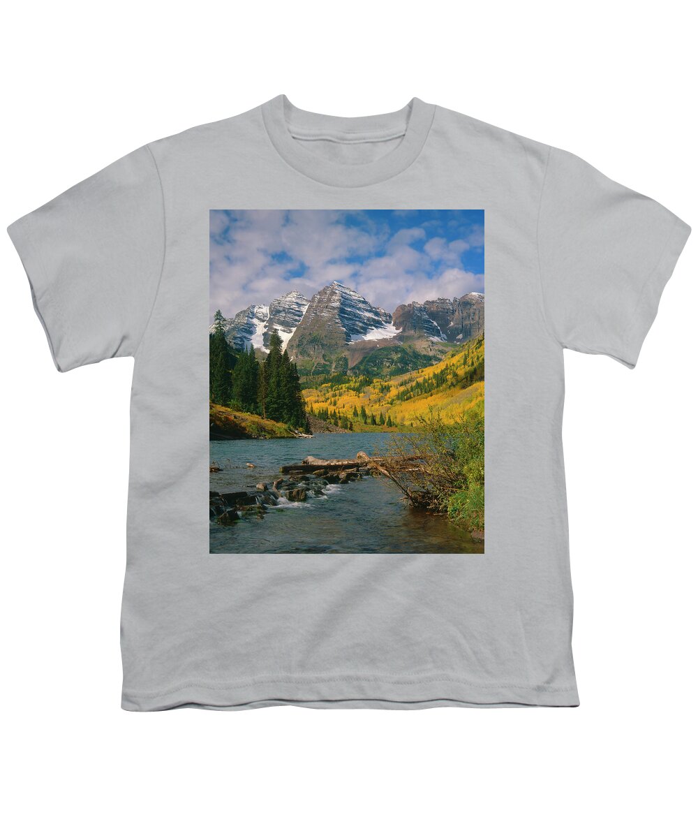 Mark Miller Photos Youth T-Shirt featuring the photograph The Maroon Bells in Autumn by Mark Miller