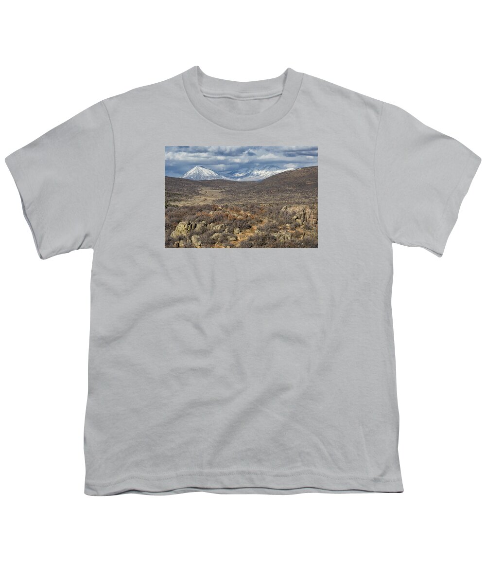 Colorado Youth T-Shirt featuring the photograph This Way To the Mountains by Denise Bush