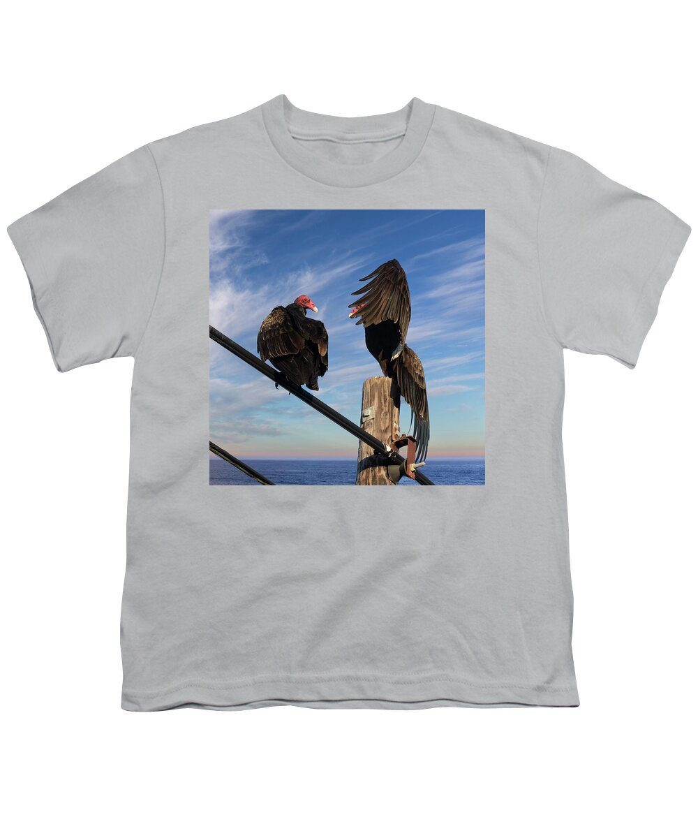 Turkey Vultures Youth T-Shirt featuring the photograph Turkey Vulture Peek a Boo by Kathleen Bishop