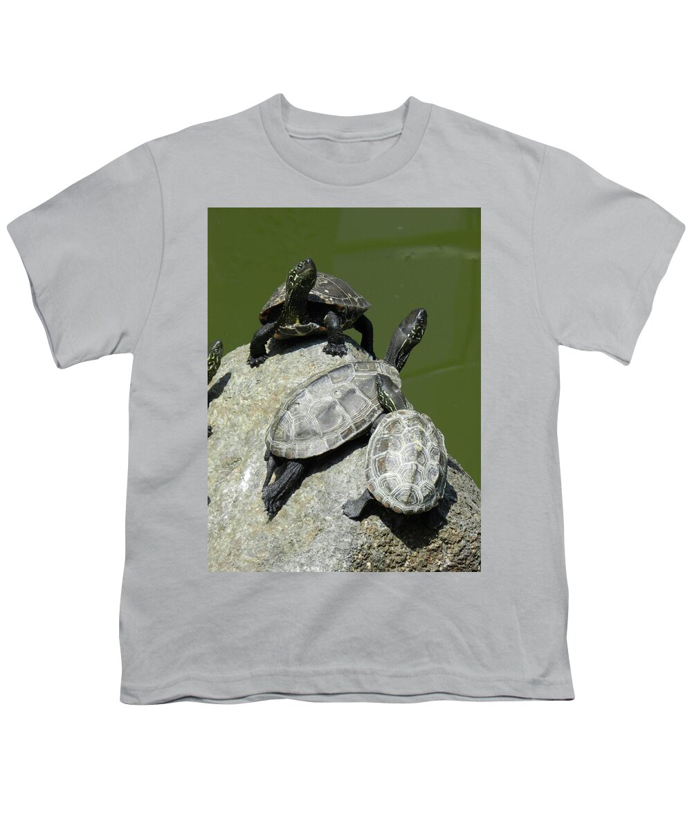 Turtles Youth T-Shirt featuring the photograph Turtles at a temple in Narita, Japan by Breck Bartholomew