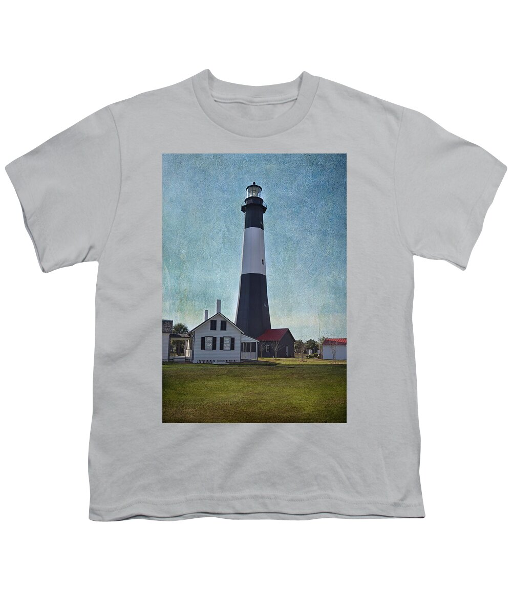 Lighthouse Youth T-Shirt featuring the photograph Tybee Island Light by Kim Hojnacki