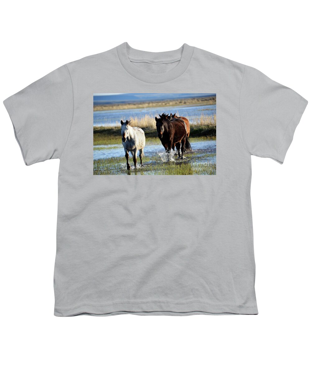 Denise Bruchman Youth T-Shirt featuring the photograph Wading thru the Malheur by Denise Bruchman