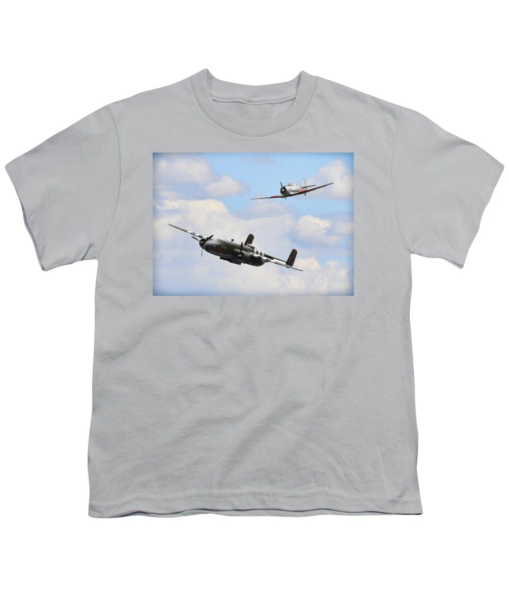 Airplanes Youth T-Shirt featuring the photograph War Birds by Steve McKinzie
