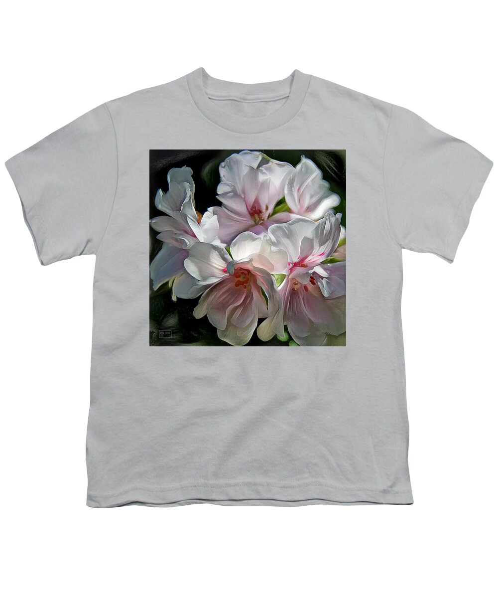 Flowers Youth T-Shirt featuring the digital art White Wings by Jim Pavelle