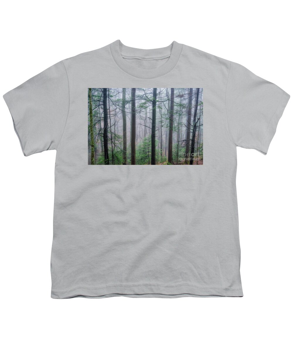 Fog Youth T-Shirt featuring the photograph Winter Mist in the Woods by Thomas R Fletcher