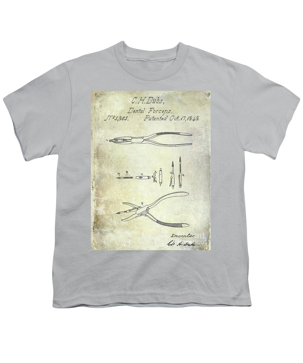 Dental Patent Youth T-Shirt featuring the photograph 1848 Dental Forceps Patent by Jon Neidert