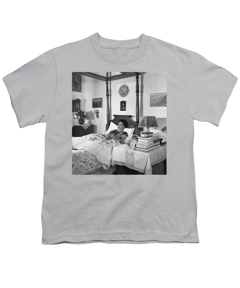 Art Youth T-Shirt featuring the photograph Frida Kahlo #1 by Gisele Freund