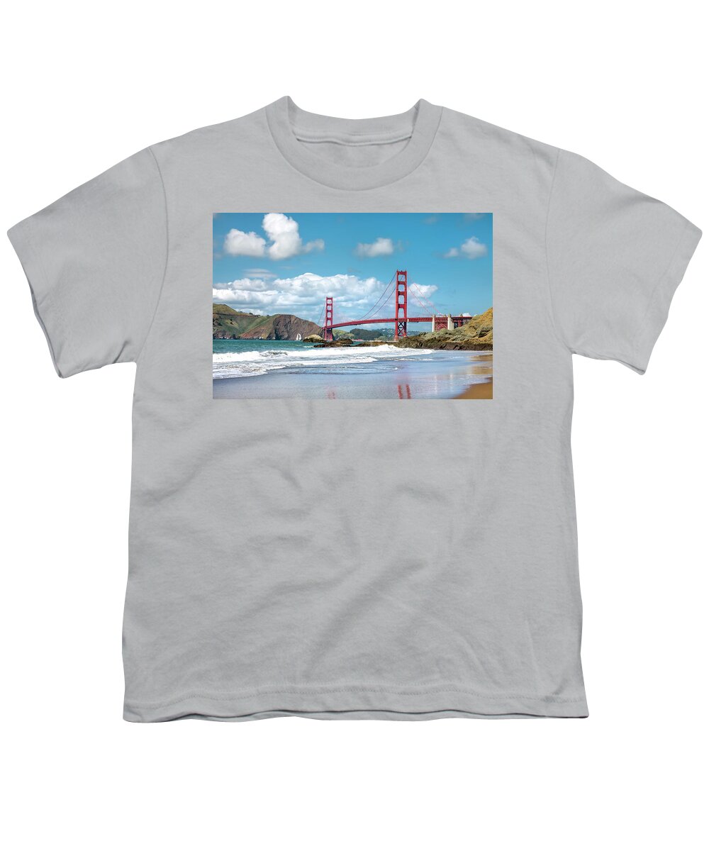 Estock Youth T-Shirt featuring the digital art Golden Gate Bridge, San Francisco #1 by Sabine Lubenow