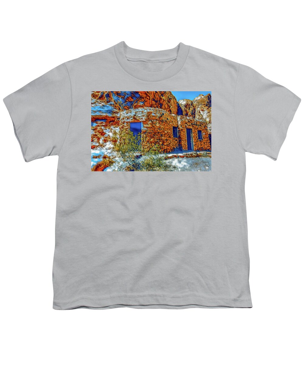 Stone House Youth T-Shirt featuring the digital art Historic Stone House by Jerry Cahill