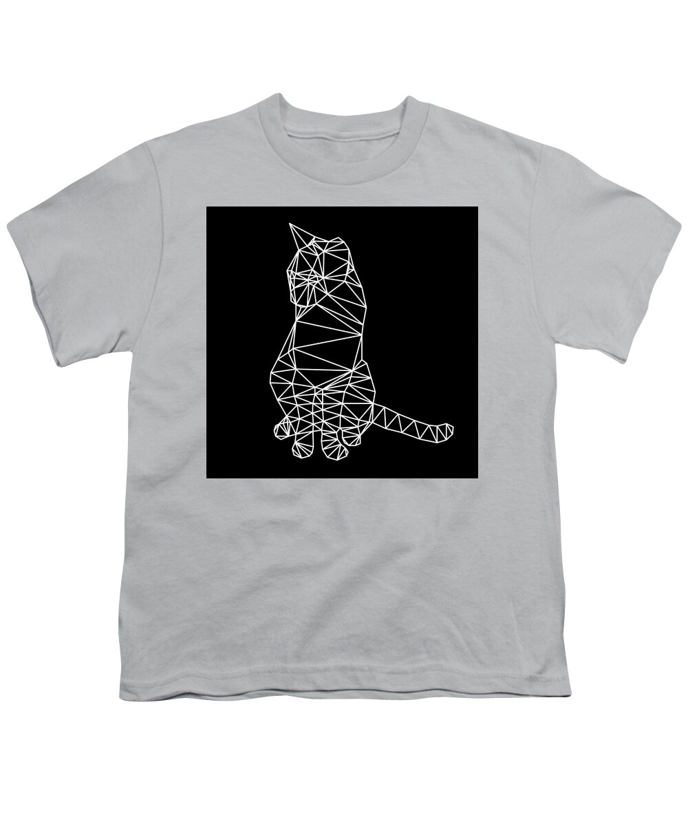 Cat Youth T-Shirt featuring the digital art Night Cat #1 by Naxart Studio