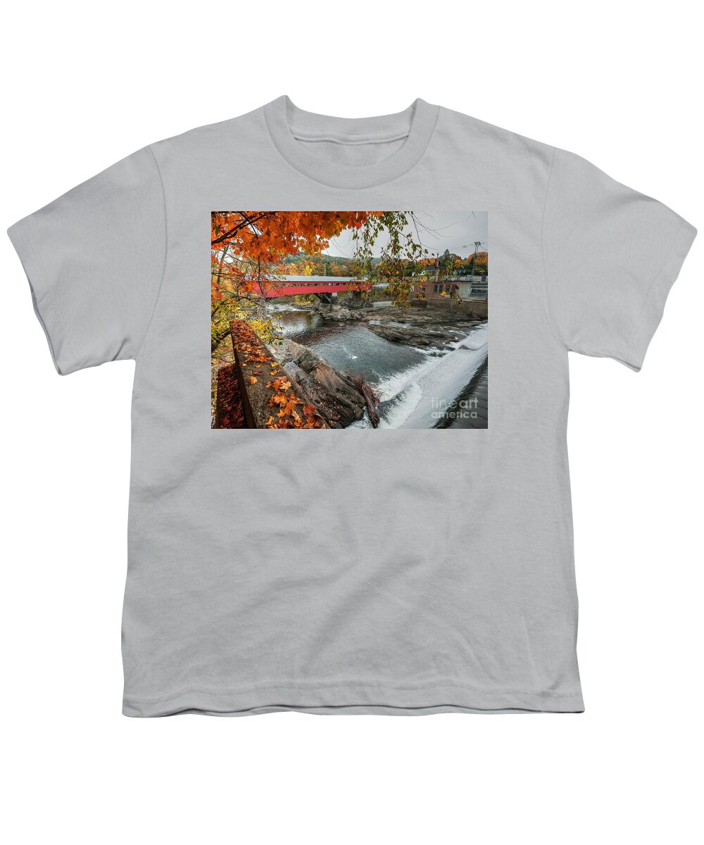 River Youth T-Shirt featuring the photograph Water Over the Dam #1 by Steve Brown