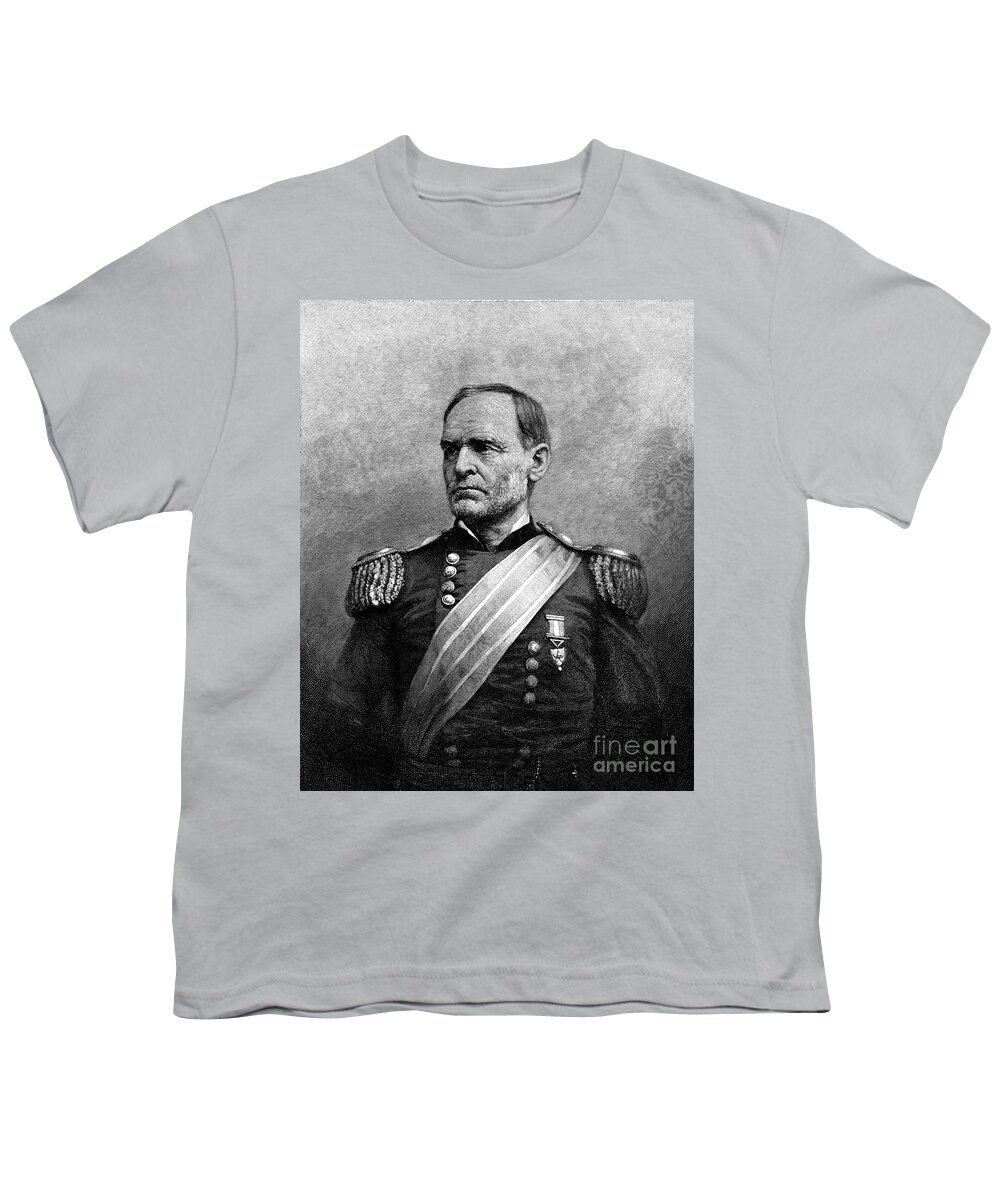 Soldier Youth T-Shirt featuring the painting William Tecumseh Sherman by American School