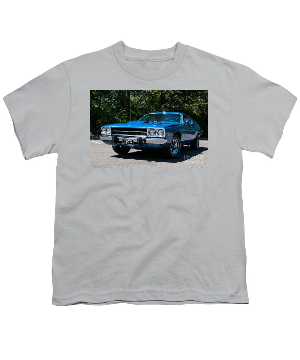 1973 Roadrunner Youth T-Shirt featuring the photograph 1973 Plymouth Roadrunner by Anthony Sacco