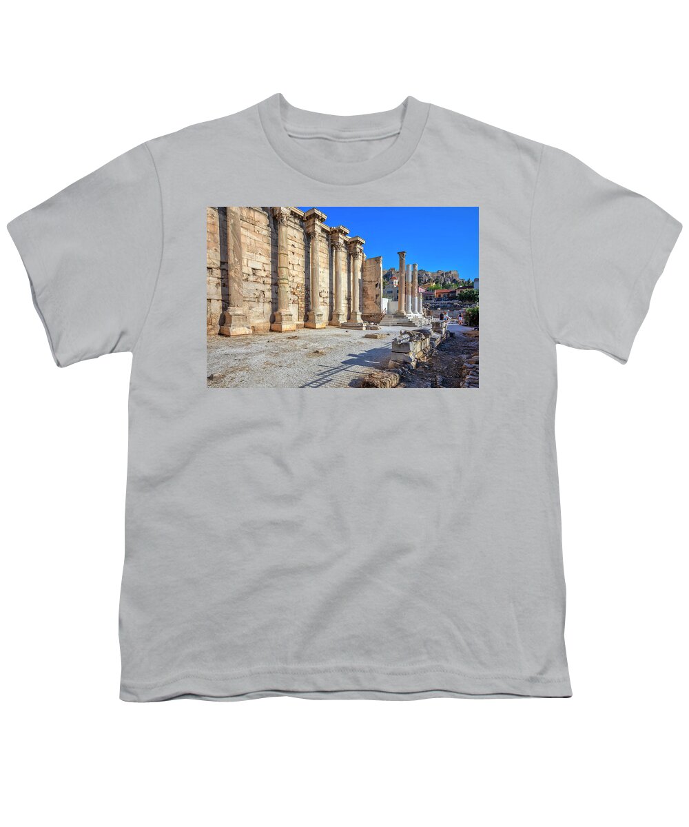 Estock Youth T-Shirt featuring the digital art Hadrian's Library, Athens, Greece #2 by Claudia Uripos