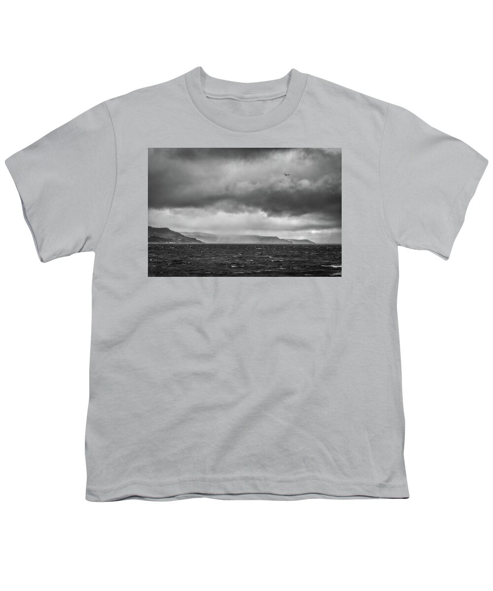 Cairncastle Youth T-Shirt featuring the photograph Antrim Coast Squall by Nigel R Bell