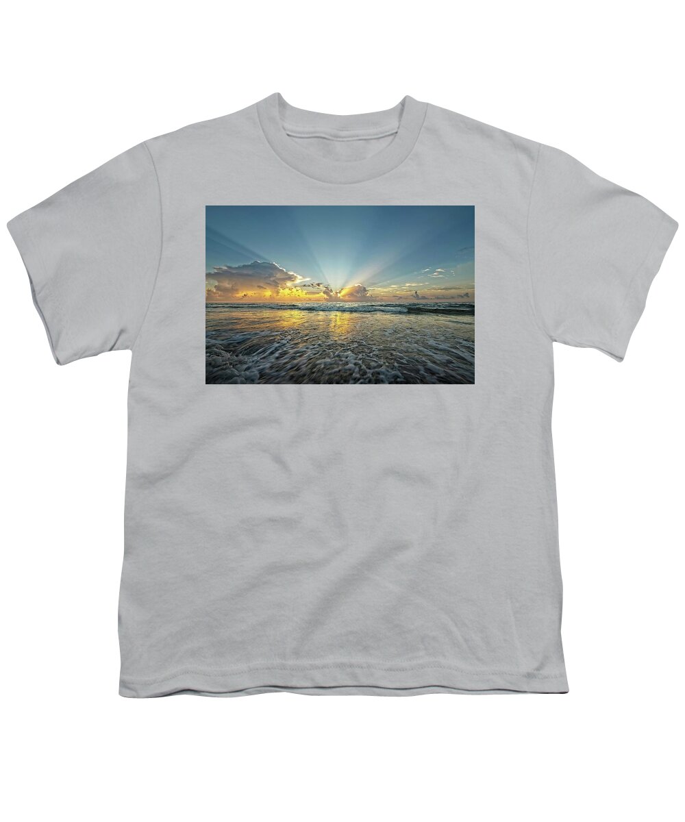 Sea Youth T-Shirt featuring the photograph Beams of Morning Light 2 by Steve DaPonte