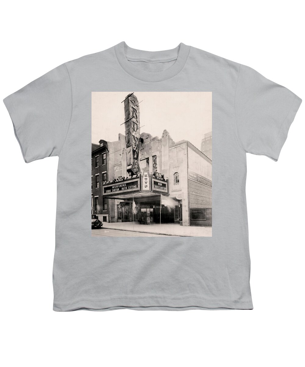 Interference Youth T-Shirt featuring the photograph Boyd Theater by E C Luks