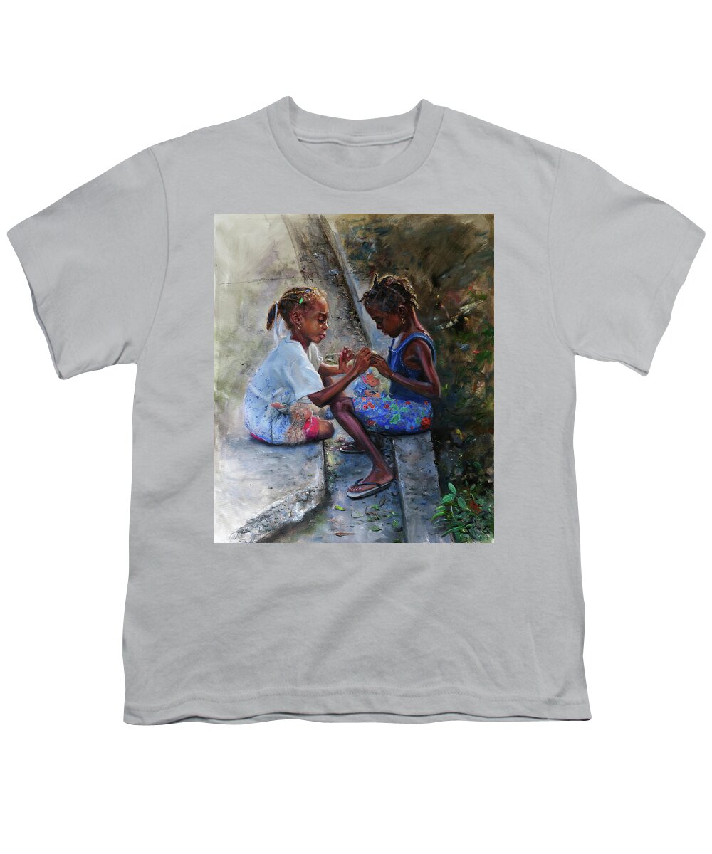 Dolls Youth T-Shirt featuring the painting Dolls by Jonathan Gladding