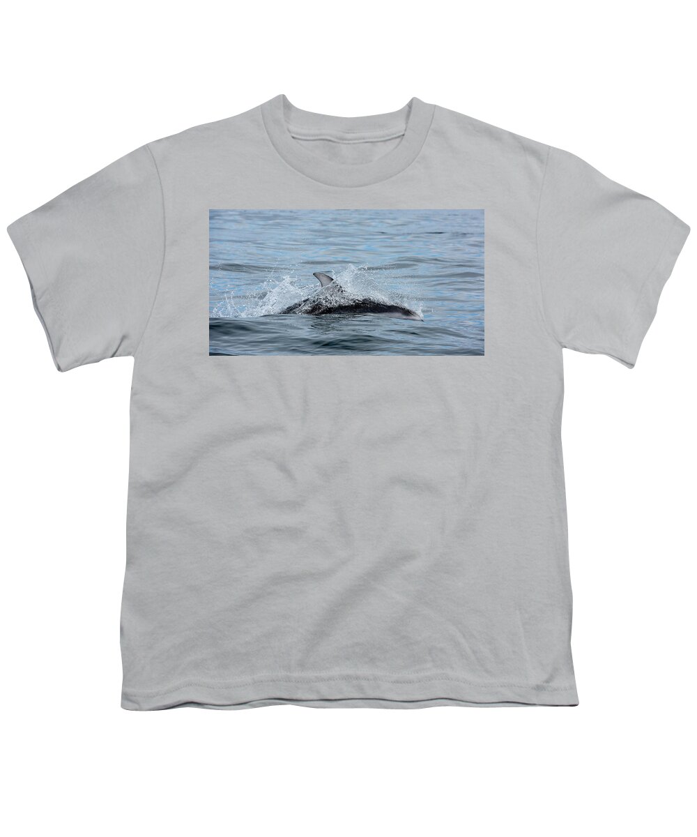 White Youth T-Shirt featuring the photograph Dolphin by Canadart -