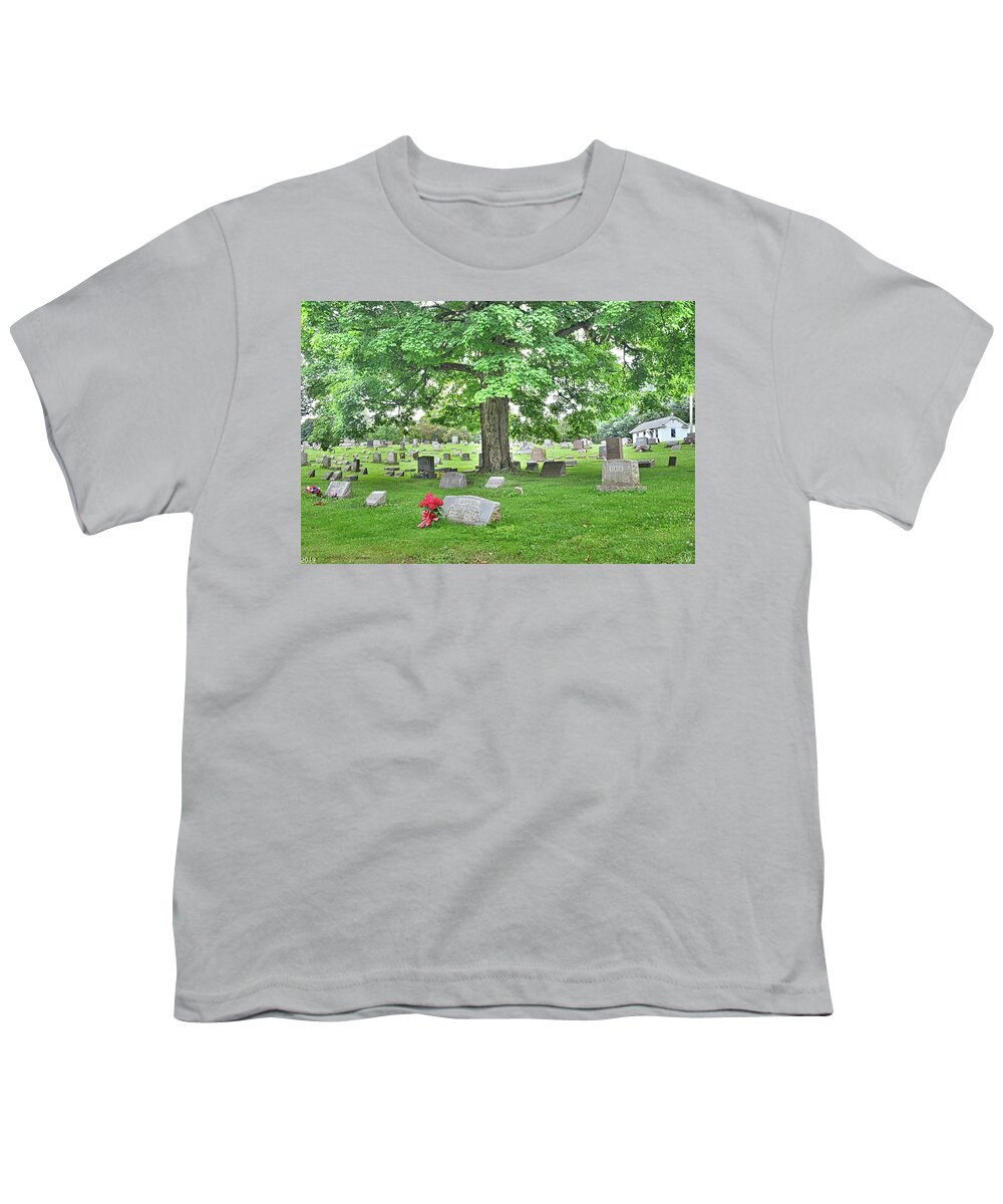 Final Resting Place Glennview Cemetery East Palestine Ohio Youth T-Shirt featuring the photograph Final Resting Place Glennview Cemetery East Palestine Ohio by Lisa Wooten