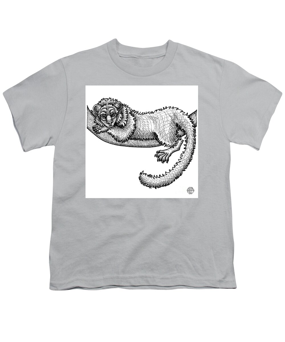 Animal Portrait Youth T-Shirt featuring the drawing Fisher by Amy E Fraser