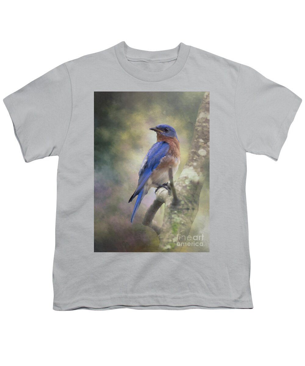 Bluebird Youth T-Shirt featuring the photograph Looking Back by Michelle Tinger