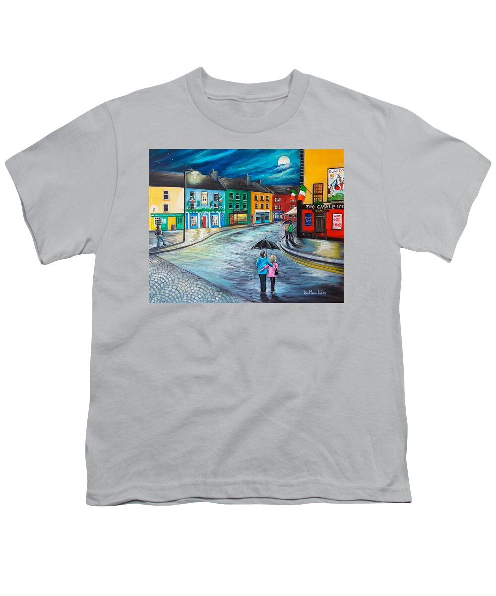 Seans Bar Youth T-Shirt featuring the painting Main Street, Athlone by Anna Boles