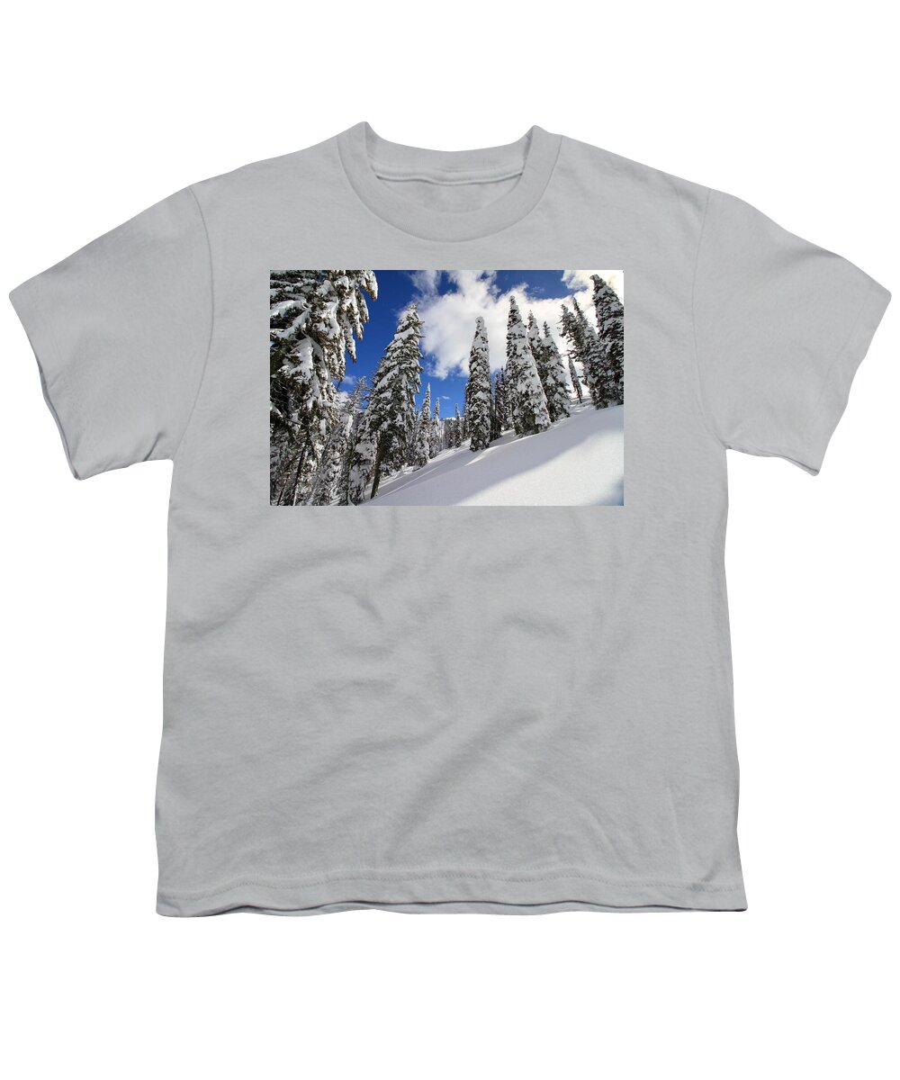 Rocky Mountains Youth T-Shirt featuring the photograph Mores Creek Summit Record Snow Fall by Ed Riche