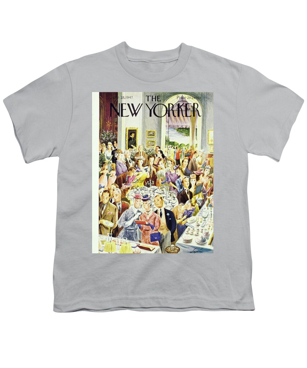 Illustration Youth T-Shirt featuring the painting New Yorker June 28th 1947 by Constantin Alajalov