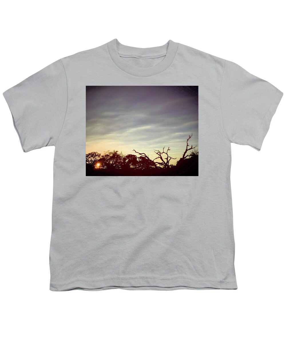 Daniel Nelson Youth T-Shirt featuring the painting October Texas Sunset by Daniel Nelson