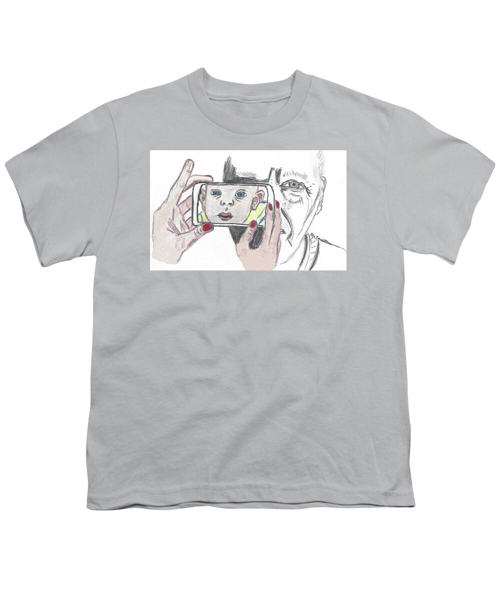 Baby Youth T-Shirt featuring the drawing Reflections in Time by Ali Baucom