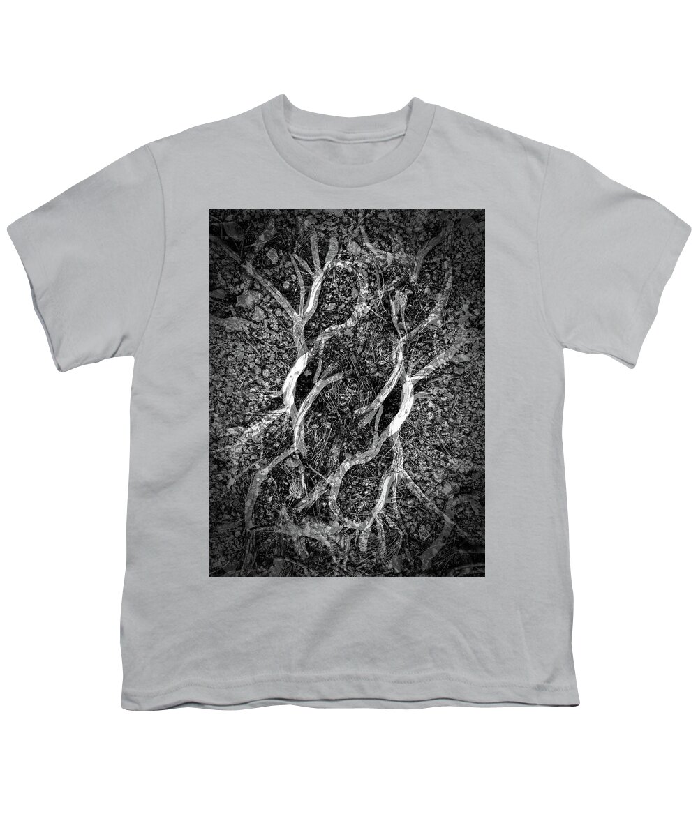 B&w Youth T-Shirt featuring the photograph Roots by JustJeffAz Photography