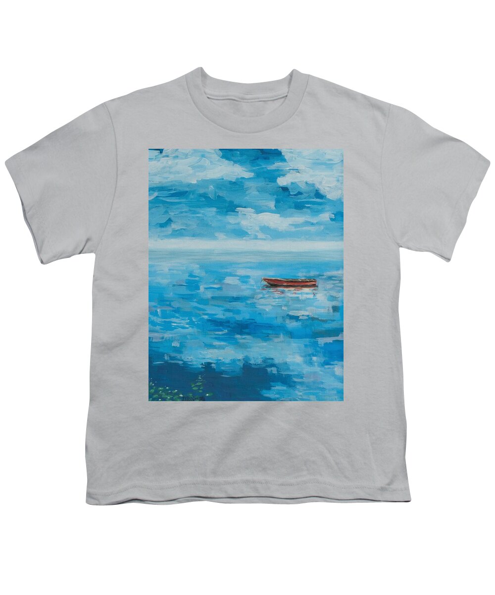 Boat Youth T-Shirt featuring the painting Summer Float by Deborah Smith