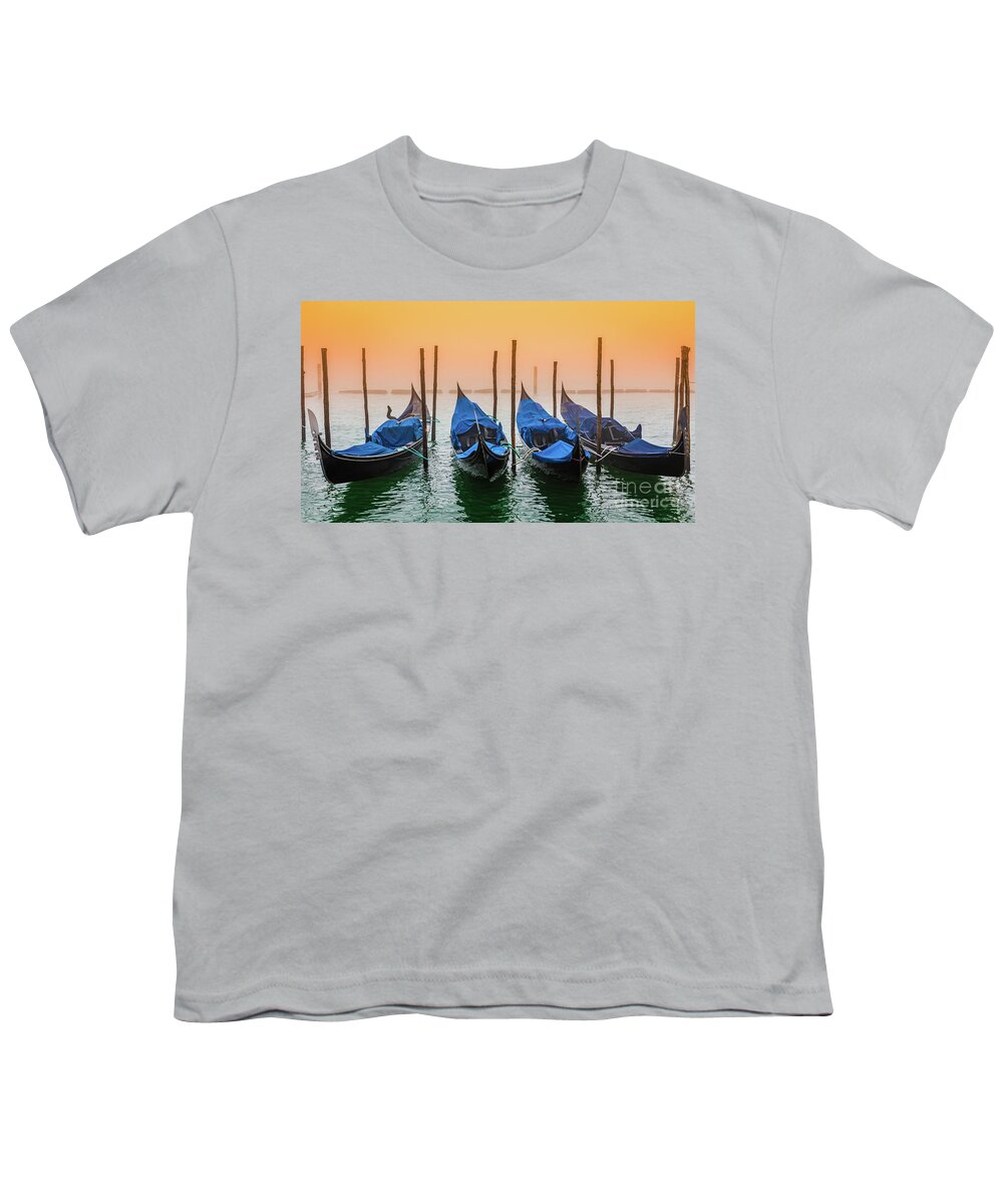 Sunset Youth T-Shirt featuring the photograph Sunset in Venice by Lyl Dil Creations