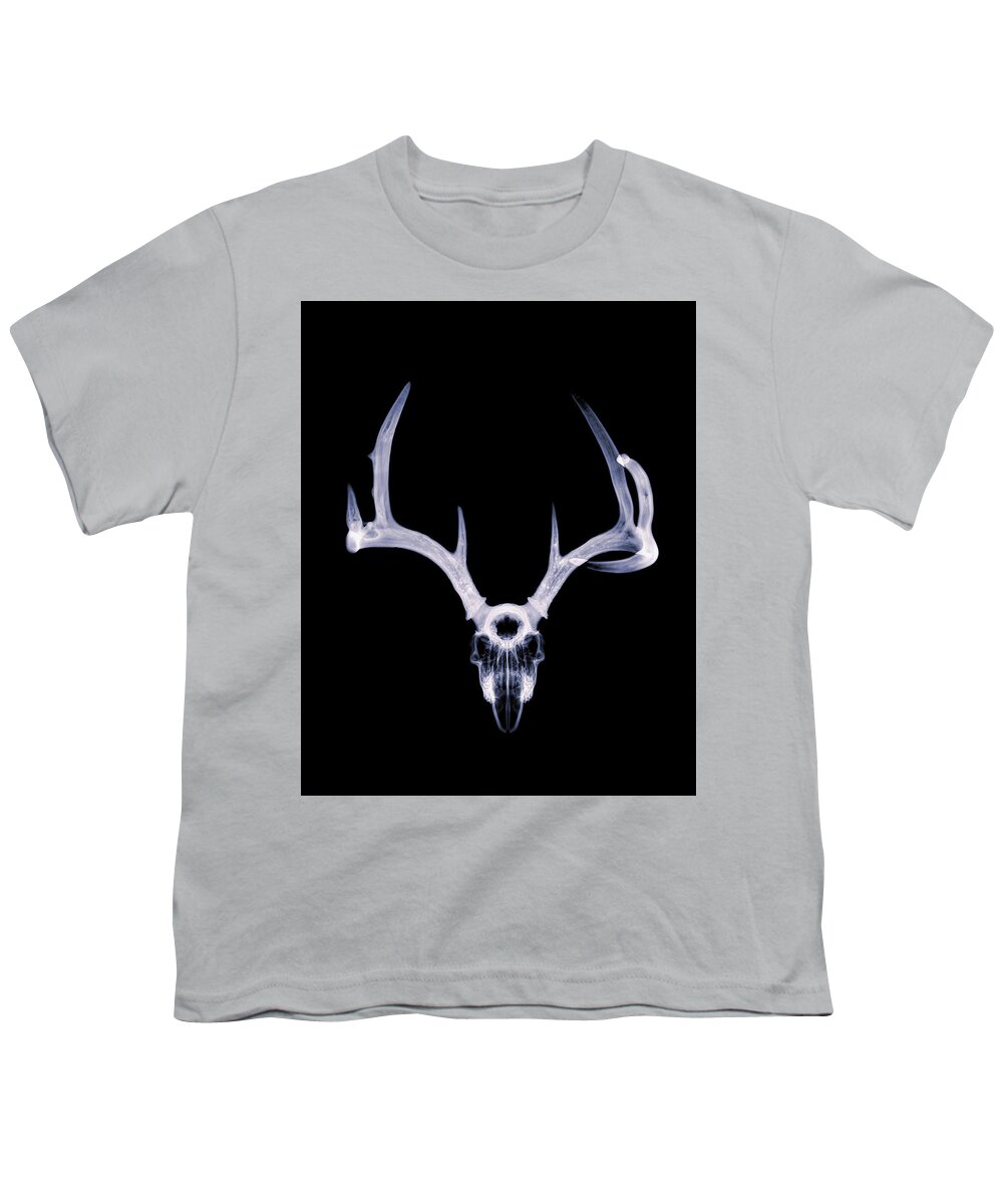Kansas Youth T-Shirt featuring the photograph White-tailed Deer x-ray 003 by Rob Graham