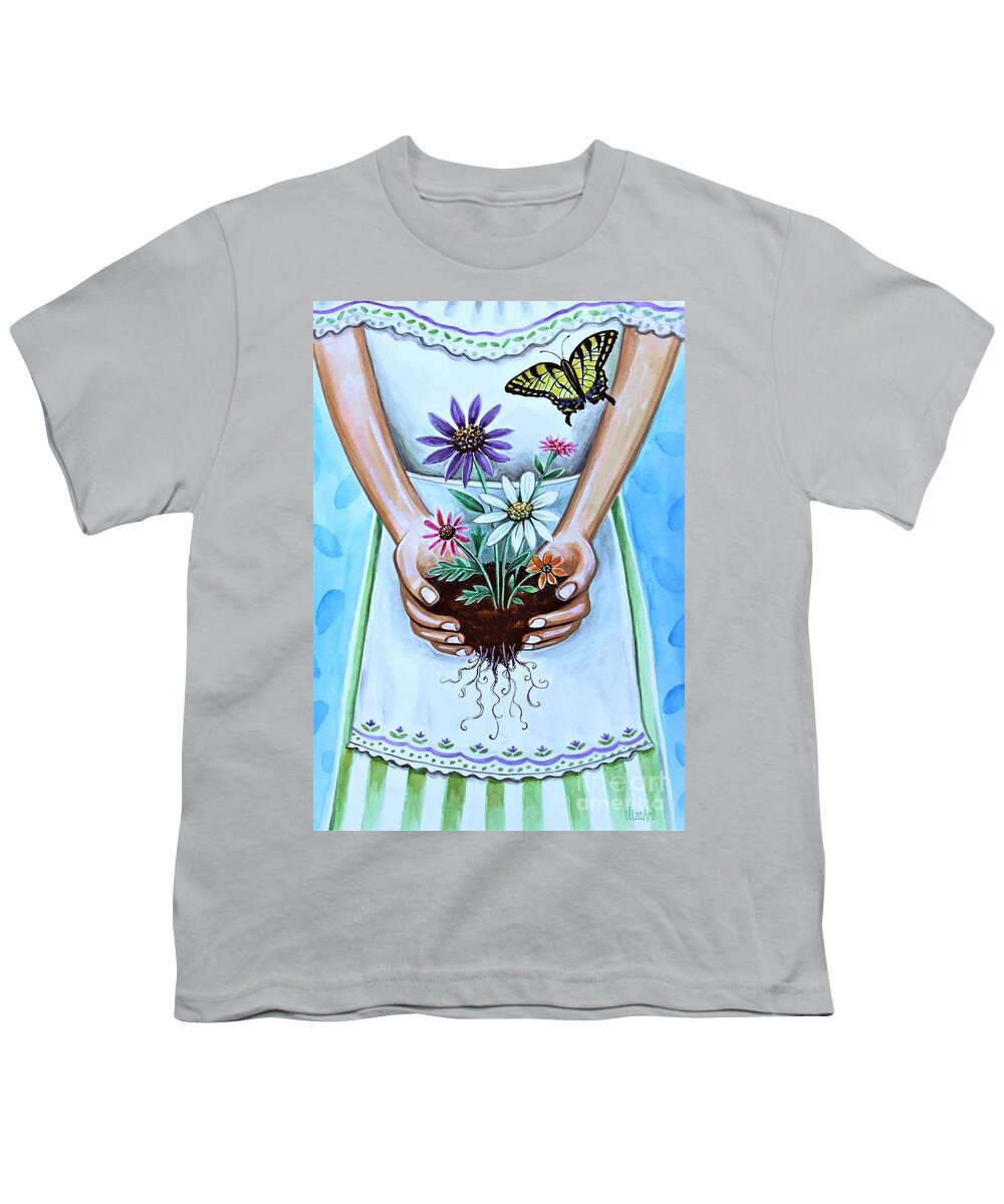 Watercolors Youth T-Shirt featuring the painting You will grow, I will grow. Without words by Elizabeth Robinette Tyndall